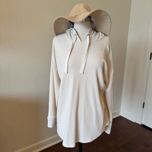 Abercrombie & Fitch Off-White Waffle Knit Hoodie